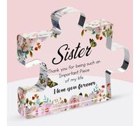 Sister Gifts - Engraved Acrylic Puzzle Piece with Heartfelt Message - Perfect Sister Birthday, Thanksgiving, Cute Decoration for Home, Office