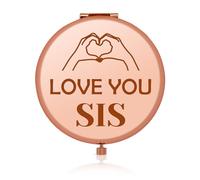 Sister Gifts for Women Girls Travel Makeup Mirror from Sister Soul Sister Gift To My Sister Gift for Best Friends Compact Pocket Makeup Mirror for Big Sister Little Sister Graduation Birthday Gifts