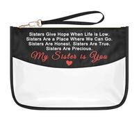 Sister Gifts from Sister Makeup Bag Best Friend Friendship Gift for Soul Sister Clear Cosmetic Bag Thanksgiving Christmas Wedding Birthday Gift for BFF Bestie Sisters Zipper Travel Toiletry Pouch