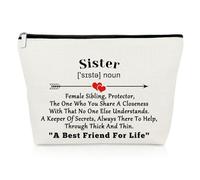 Sister Gifts from Sister Makeup Bag Sister Friendship Gifts Sister Thank You Gifts Graduation Birthday Gifts for Sister Friend Cosmetic Bag Christmas Mothers Day Gifts for Bestie BFF Travel Pouch