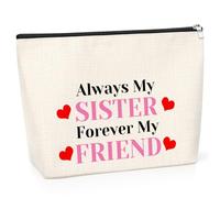 Sister Gifts from Sister to My Friend Bestie Gift Makeup Bag Friend Inspirational Graduation Gift Sister Bestie Thank You Gift Cosmetic Bag Friendship Gift for Friend Sister Travel Makeup Case