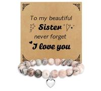 Sister Gifts from Sisters Christmas Xmas Birthday Personalised Funny Presents for Big Soul Sister Gifts Women from Brother for Christmas,Beaded Bracelets,20th 30th 40th 50th 60th Birthday Gift