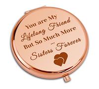 Sister Gifts from Sisters Compact Makeup Mirror for Soul Sister BFF Friend Gifts for Women Birthday Gift Friendship Appreciation Gifts for Best Friends Folding Makeup Mirror Wedding Graduation Gifts