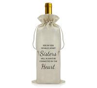 Sister Gifts from Sisters Reusable Wine Bottle Covers Sister Birthday Gifts Christmas Valentines Graduation Presents for Sisters Friends Besties Long Distance Friendship Gift Drawstring Wine Gift Bag