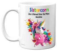 Sister Gifts - Sistercorn Mug - Happy Birthday Gifts for Sister from Brother Sibling, Unicorn Birthday Presents, 11oz Ceramic Dishwasher Safe Premium Mugs