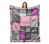 Sister Gifts, To My Sister Engraved Flannel Throw Blanket, Sister Blanket Birthday Gifts for Sister Birthday Presents on Christmas, Mother's Day Birthday Wedding Sister Gifts for Sister - 60"*51"