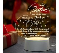 Sister Gifts - to My Sister Night Light, Gifts for Sister on Birthday Mothers Day Graduation, Sisters Gifts from Sister Brother, Engraved Night Lamp