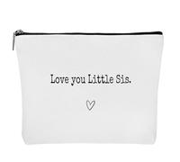 Sister glfts Travel Pouch - 10x7x0.6 Inch Flat Bag, Personalized Gift Organizer, Meaningful Quote Cosmetic Holder | Essential Hygiene Bag for Holiday, Travel, Daughter, Friend, Wife, Love you Little