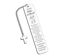 Sister in Christ Gifts for Women Secret Sister Gifts for Women Christian Christmas Bookmarks for Christians Santa Swap White Elephant Gifts for Friends Religious Faith Bookmark for Female Birthday