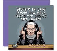 Sister in Law Birthday Card - Absolutely None - Happy Birthday Card for Sister in Law from Brother Sibling, 145mm mature humour Bday Greeting Cards
