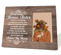 Sister In Law Gift, Picture Frame Desk Decor Gift, Sister-in-Law Photo Frame Gift for Bride In Wedding, Bonus Sister Gift for Birthday, Not Sister By Blood but Forever Sisters By Heart