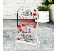 Sister-In-Law Poppy Seeds Gravestone Plaque Sympathy Gift Keepsake Memorial Gift - Gift, Custom Present, Trinket, Keepsake Ornament, Acrylic Plaque, Home Decor Gift, Small, Unique Present