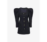Sister Jane Womens Sister Jane Glow Spot Woven Mini Dress Black M