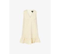 Sister Jane Womens Sister Jane Lemon Zest Embellished Woven Mini Dress Yellow S