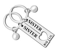 Sister Keyring for 2 Sister Gifts from Sister Big Sister Little Sister Matching Keychain Gift Friendship Keyring for Best Friends Birthday Christmas Graduation Gift for Women Girls Family Keychain