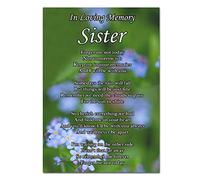 Sister Memorial Card Funeral Graveside Forget Me Not Poem & Ground Stake F503, 148mm x 105mm