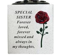 Sister Memorial Grave Vase Rose Bowl Red Rose Flower Holder Cemetery Flower Pot