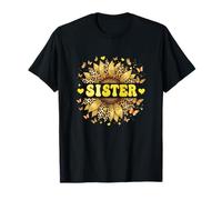 Sister Mother's Day Leopard Sunflower Butterflies Lover T-Shirt