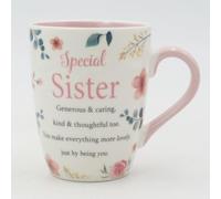 Sister Mug Gifts or Presents Thoughtful Gifts for Sister Cup Quality Bone China Mug Floral Sentimental Verse Birthday Christmas