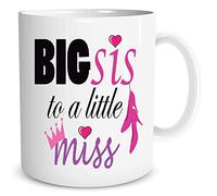 Sister Mugs Big Sis to A Little Miss Big Sister Mug Little Sister New Baby Girl Baby Shower Pregnancy Announcement Baby's Gender WSDMUG897
