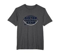 Sister of a Football Star: Proud Family Support T-Shirt, Men's Big and Tall, Dark Heather Grey, 2X Tall