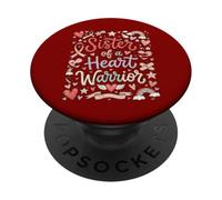 Sister of a Heart Warrior Heart Disease Awareness CHD Go Red PopSockets Adhesive PopGrip