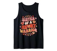 Sister of a Heart Warrior Heart Disease Awareness CHD Go Red Tank Top