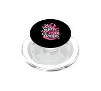 Sister Of A Warrior Breast Cancer Awareness Pink Ribbon PopSockets PopGrip for MagSafe