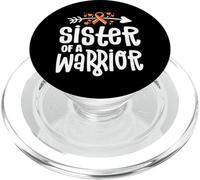 Sister of a Warrior Orange Family Leukemia Cancer Awareness PopSockets PopGrip for MagSafe