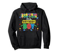 Sister Of The Birthday Boy Brick Buiilder Kids Birthday Pullover Hoodie
