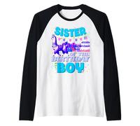 Sister of The Birthday Boy Llama Dad and Dad Family Party Raglan Baseball Tee