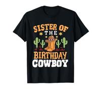 Sister Of The Birthday Cowboy Retro Western Rodeo Matching T-Shirt
