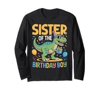 Sister of The Birthday Party Outfit Dinosaur Squad Sister Long Sleeve T-Shirt