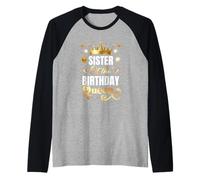 Sister of The Birthday Queen Funny Matching Birthday Party Raglan Baseball Tee