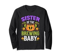 Sister of The Brewing Baby Halloween Pregnancy Baby Shower Long Sleeve T-Shirt