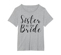 Sister of The Bride Wedding Bachelorette Party Women T-Shirt, Women's Plus, Heather Grey, 3X