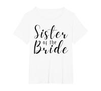 Sister of The Bride Wedding Bachelorette Party Women T-Shirt, Women's Plus, White, 4X