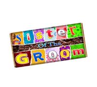 Sister of the Groom Chocolate Bar Wrapper Novelty Gift Present For Wedding Marriage CH-9668 (with chocolate bar (100g))