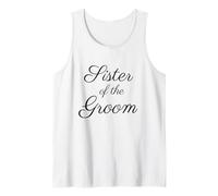 Sister of the Groom, Wedding & Bridal, Black Script Tank Top