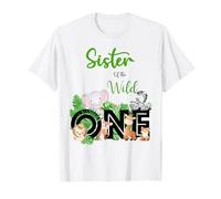 Sister of The Wild One | Zoo's Happy Birthday Jungle Animal T-Shirt