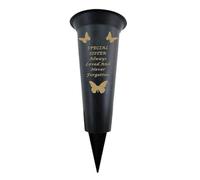 Sister - Plastic Spike Memorial Grave Vase With Butterfly Decoration