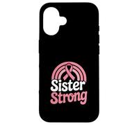Sister Strong Breast Cancer Awareness Ribbon Case for iPhone 16