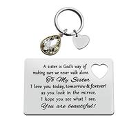 Sister Wallet Card Sister Gifts from Sister Brother, Soul Sisters Bestie Gift for Women, A Sister is God's Way of Making Sure We Never Walk Alone Gifts for My Little Big Sister Valentine Birthday Gift