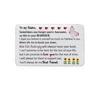 Sister Wallet Insert Card Birthday Gifts Inspirational Personalized Graduation Gift Encourage Come-of-age Present Mini Love Pocket Card Go to University Keepsake Christmas Butterfly Awesome Reminder