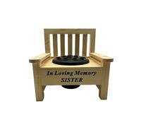 Sister Wooden Memorial Bench with Flower Insert Pot Graveside Crematorium Plaque Garden