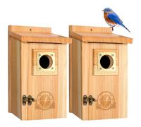 SISTERBIRD 2 Pack Bluebird Houses for Outside, Warming Gifts Bluebird House