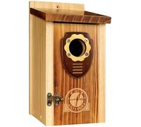 SISTERBIRD Bird Houses for Outside Clearance with Copper Guard, Pine Bird House Outdoor, Bluebird Finch Swallow Wren Chickadee