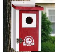 SISTERBIRD Bird Houses for Outside Clearance with Wood Guard, Cedar Bird House Outdoor, Bluebird Finch Swallow Wren Chickadee, Claret-Red
