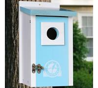 SISTERBIRD Bird Houses for Outside, Ice Blue Bird House, Bluebird Houses for Outside, Garden Decoration Birdhouses for Outdoors, Bluebird Finch Swallow Wren Chickadee