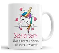 Sistercorn Mug Sister Unicorn Cup for Fathers Day Birthday Christmas Funny Mug Present for Sister